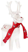 Декоративна керамічна фігурка "Олень у червоному шарфі" 16.8 см