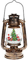 Новорічний декоративний ліхтар "Санта з подарунками" 26 см з LED-підсвіткою, підвісною