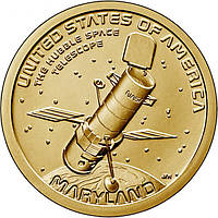 Монета США 1 доллар 2020, Космический телескоп Хаббла, Мэриленд. Американские инновации