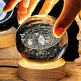 Декоративна 3D нічник кришталева куля "Сонячна система" (AS-88538), фото 4