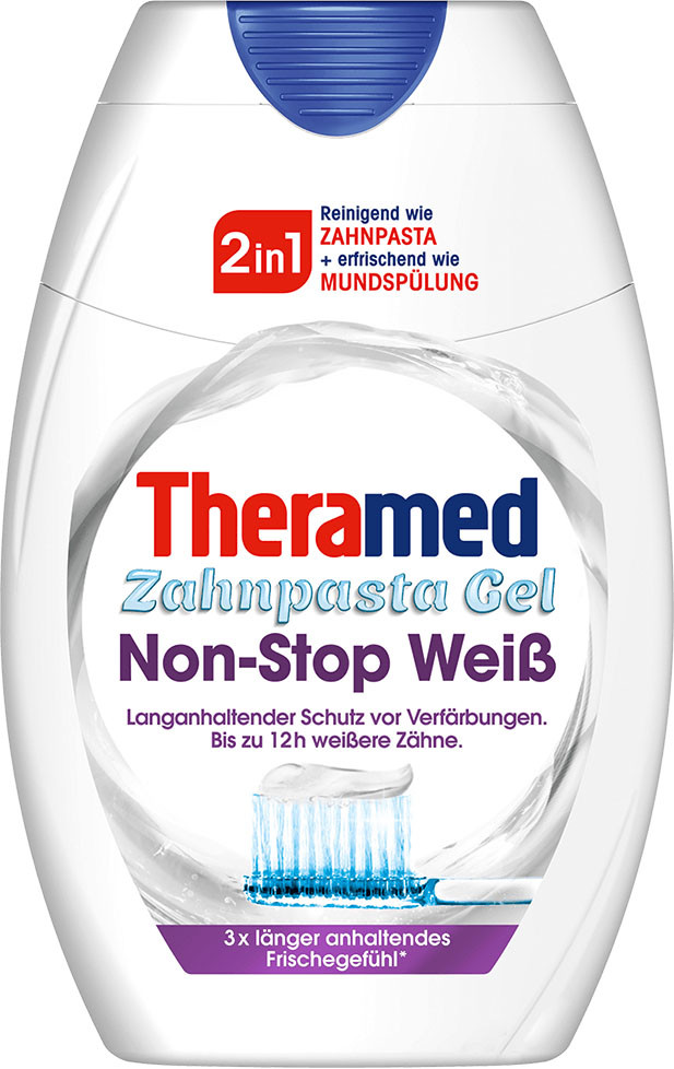 Зубна паста Theramed Non Stop White 2-в-1 з ополіскувачем 75 мл 01385, фото 1
