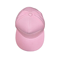 Кепка женская с прямым козырьком, бейсболка для девочек, блайзер, реперка розовая однотонная Код 60-0012