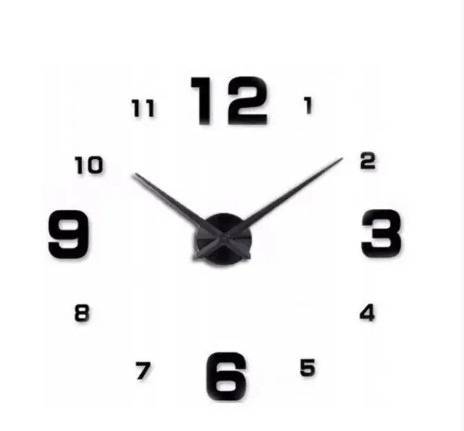 NEW  Великі настінні годинники 3D DIY Clock з арабськими цифрами чорні