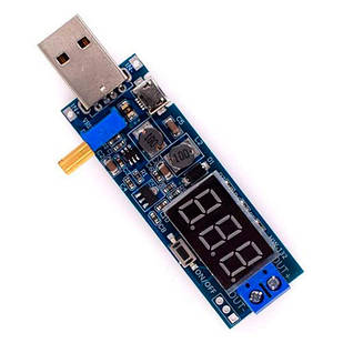 Перетворювач напруги універсальний 3-12В на 1-24В, вольтметр USB