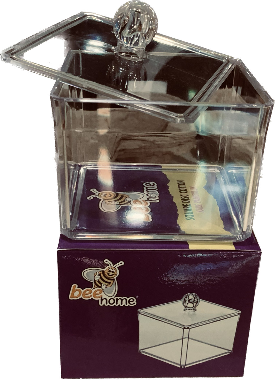 Акриловий органайзер диспенсер для ватних дисків квадратний 95*95 мм., фото 1