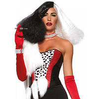 Перука еротична чорно біла для рольових ігор Leg Avenue Diva disco wig Оne size ErMax