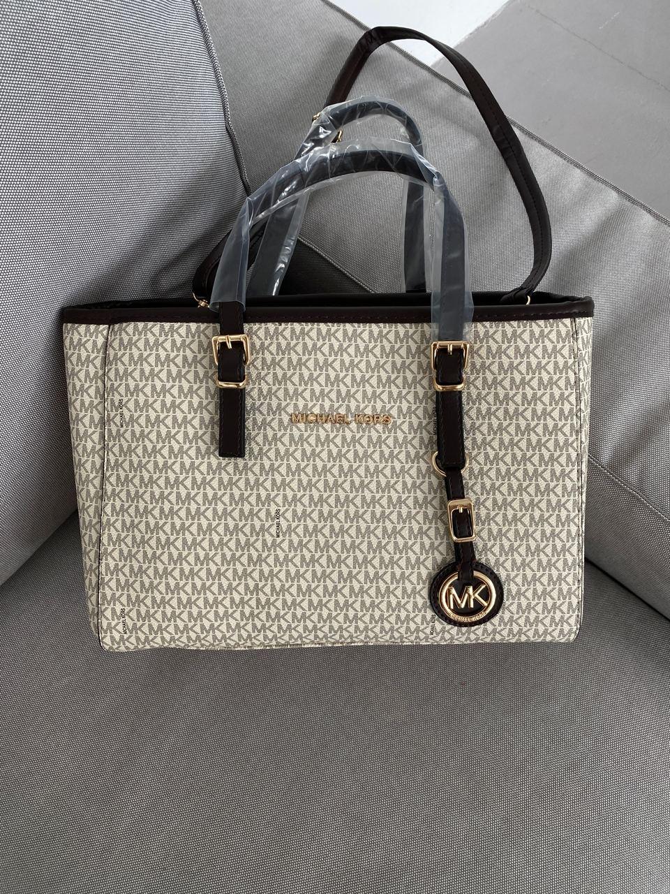 Купить Модная сумка в стиле Michael Kors Jet Set Big Beige, стильная ...