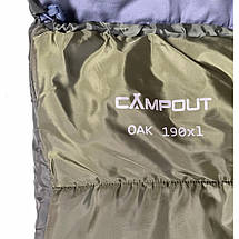Спальний мішок-ковдра Campout Oak XL (6/1/-14 °C), 190 см, Left Zip, Khaki, фото 5