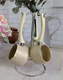 Набір турок з антипригарним покриттям OMS Collection 3227-Cream — MegaLavka