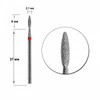 Насадка алмазна IQ 243R.514.021 полум'я, для обробки кутикули і бічних валиків