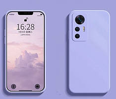 Силіконовий чохол із мікрофіброю для Xiaomi 12T лавандовий тонкий матовий