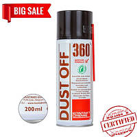 Сжатый воздух Kontakt Chemie DUST OFF 360/200, (вверх дном) не вызывает эффекта заморозки, 200 мл