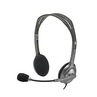 Накладні навушники Logitech H110 Dark Gray провідні з мікрофоном, Stereo