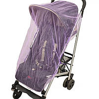 Москитная сетка для коляски универсальная Фиолетовая, Сетка для прогулочной коляски,Москитная сетка на резинке