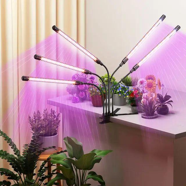 Светодиодная Фитолампа Grow Light для выращивания растений, на 5 голов ...