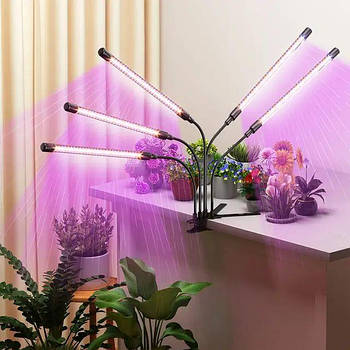 Світлодіодна Фітолампа Grow Light для вирощування рослин, розсади повний спектр на 5 голів