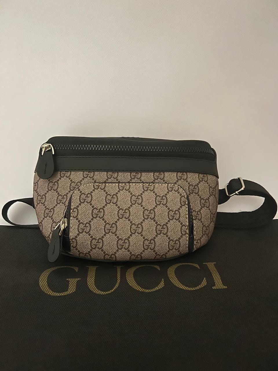 Бананка сумка чоловіча Gucci коричнева