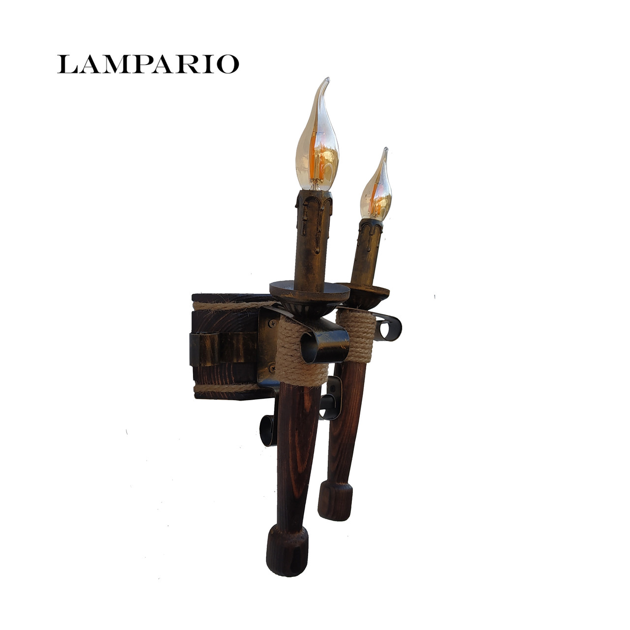 Факел из дерева на две свечи - фото 3 - id-p69030942