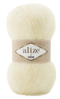 Нитки пряжа для в'язання з мохером 3 SEASON Три сезони Alize № 01 - крем