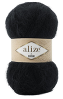 Нитки пряжа для в'язання з мохером 3 SEASON Три сезони Alize № 60 - чорний