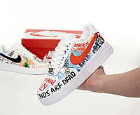 Мужские белые Кроссовки Nike Air Force 1