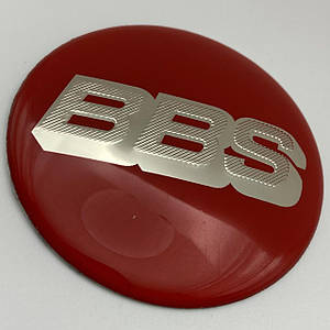 Наклейка для ковпачків із логотипом BBS ББС 65 мм червона