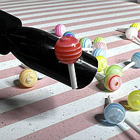 Прикраса об'ємна "Чупа-чупс" (1шт) для дизайну нігтів червоний