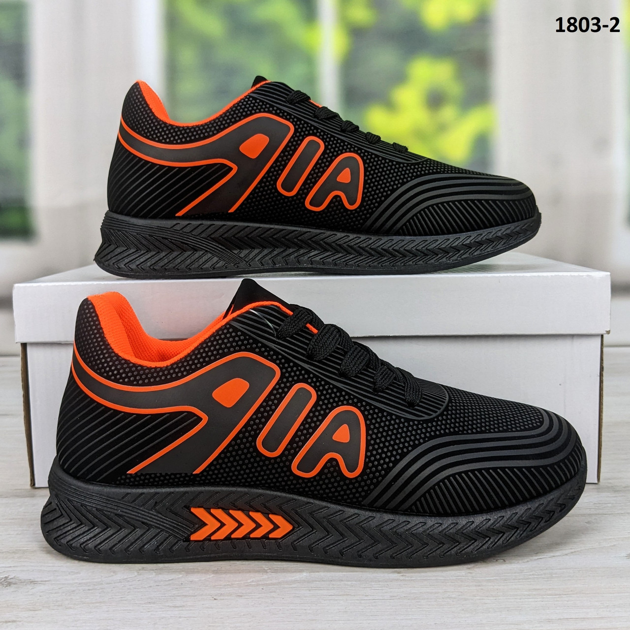 Кросівки підліткові для хлопчика чорні з помаранчевим Paliament 1803-2, фото 1