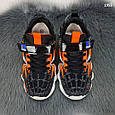 Кросівки дитячі для хлопчика чорні з помаранчевим текстильні з павуком, фото 5