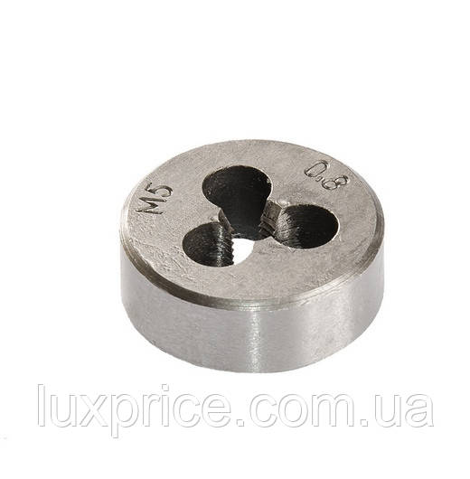 Плашка для нарізання різьби MASTERTOOL M5х0,8 мм 9ХС DIN 233 15-0052    Luxprice, фото 1