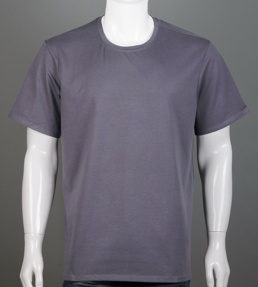 Футболка батал Однотонна Сірий 2300б, 3XL (1шт)