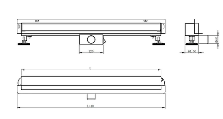 Трап для душу MEXEN FLAT WALL 2В1 BLACK 120 см., фото 2