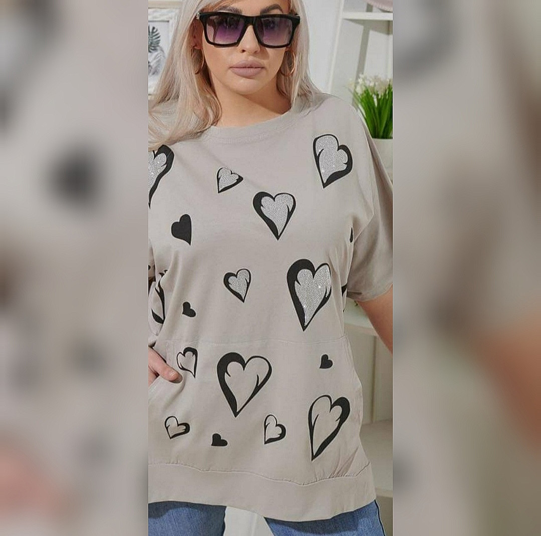 Жіноча туніка велика зі стразами беж