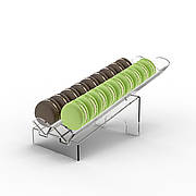 Підставка для макарун на 2 доріжки похила прозора 125х150х270 мм ACRY