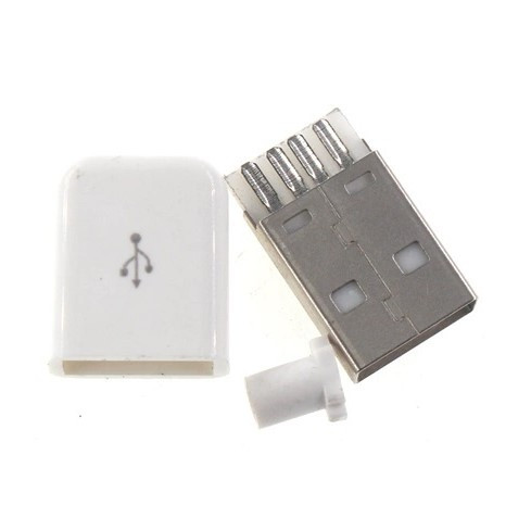 Usb штекер розбірний під паяння білий