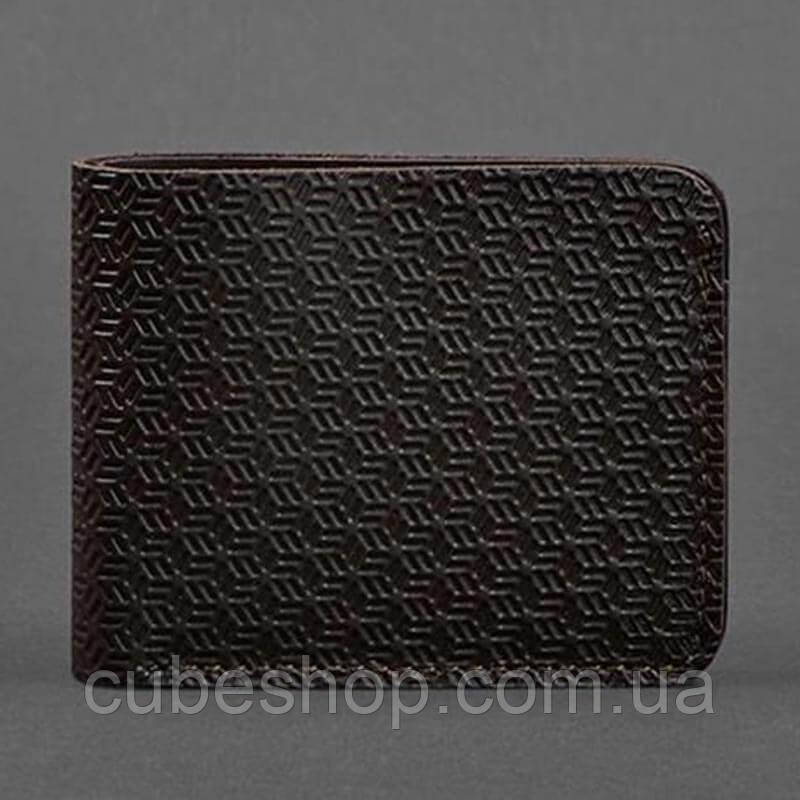 Портмоне з натуральної шкіри чоловіче 4.1 Карбон (темно-коричневе) Krast
