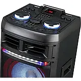 Потужна портативна акустична система +2 караоке мікрофона HS-TD1298-80W (12"х2) з RGB-підсвіткою, фото 4