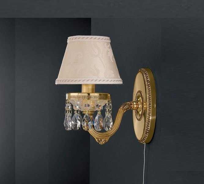 Бра RECCAGNI ANGELO A 6503/1 золото/скло/тканина/кришталь