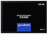Твердотільний накопичувач 128Gb, Goodram CX400 (Gen.2), SATA3, 2.5", 3D TLC, 550/460 MB/s (SSDPR-CX400-128-G2)