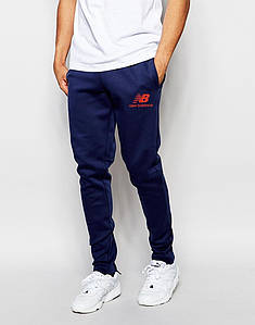 Чоловічі спортивні штани Balance | Нью Беланс сині лого червоне