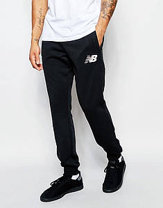 Чоловічі спортивні штани Balance | Нью Беланс чорні білий значок
