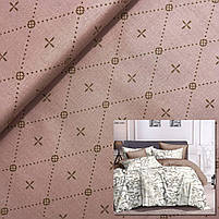 Бязь Gold бавовняна "Хрести в ромбах на коричневому" 220см, фото 2