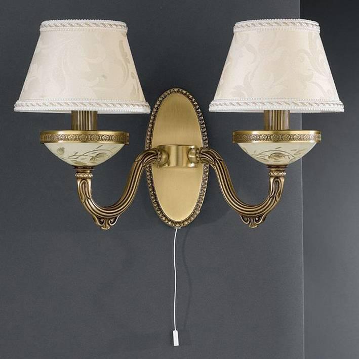 Бра RECCAGNI ANGELO A 6425/2 бронза/скло/тканина