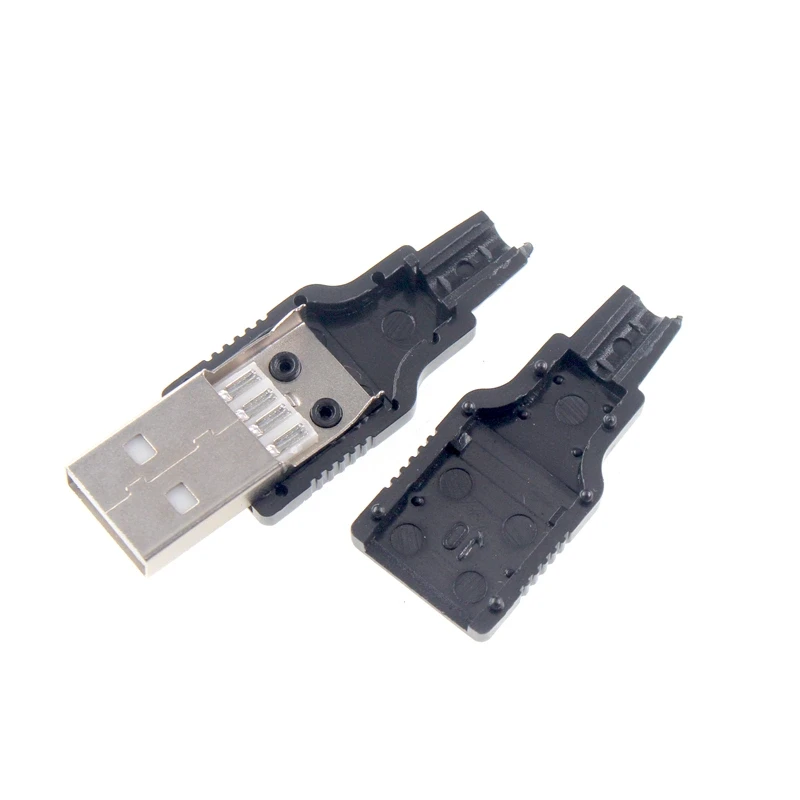 Usb штекер розбірний під паяння чорний