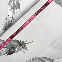 Бязь Gold бавовняна "Сіре пір'я в крапку на світло-сірому" 220см, фото 3