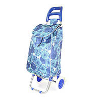 Тачка сумка с колесиками STENSON тележка до 25 кг 34 х 27 х 94 см (1900) Цветы на голубом