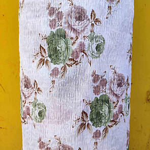 Постільна білизна двоспальна жатка "Тиросполь" зелені квіти
