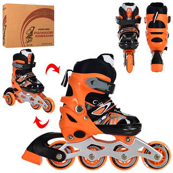 Ролики раздвижные (27-30)  PROFI,оранжево- черные A4143-XS-OR(27-30) G-Rich