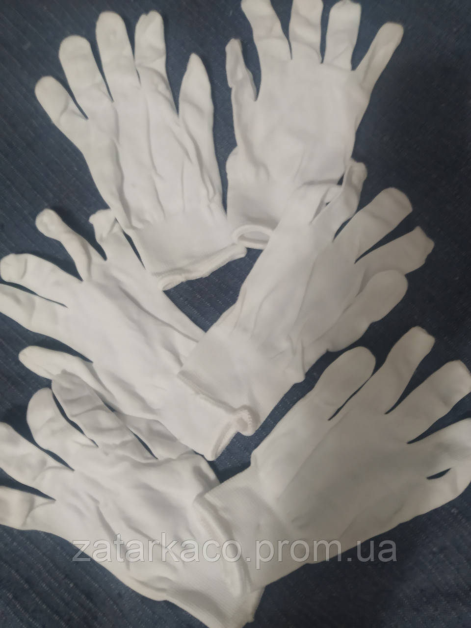 Хлопковые перчатки 60% хлопок косметические рабочие перчатки тонкие для рук. Цена за одну пару - фото 1 - id-p1806211002