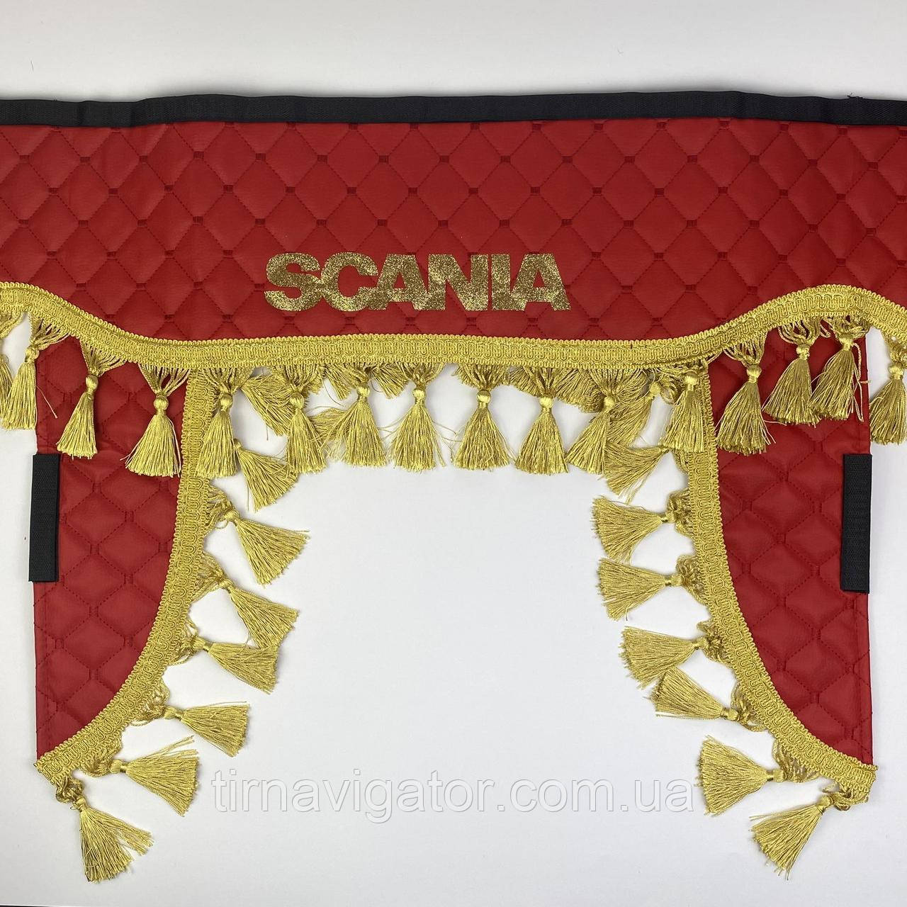 Шторка SCANIA червона вінілова з уголками, застіжка
